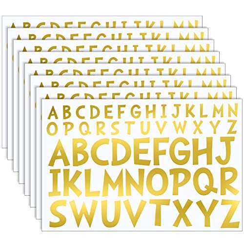 8 Sheets Letter Stickers Stick on Vinyl Letters Self Adhesive Letters Poster