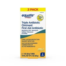 Equate First Aid Triple Antibiotic Ointment, Infection Protection, 2 oz, 2 Pack