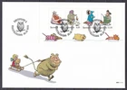 w1853/ Denmark Owl-Cancel Dog & Cats Ice-Fishing Sheet Block FDC Cover 2011