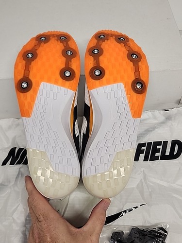 Nike DX7999-100 Zoom Rival XC 6 White Orange Track Shoes Spikes Mens Sze W Bag - Picture 7 of 10