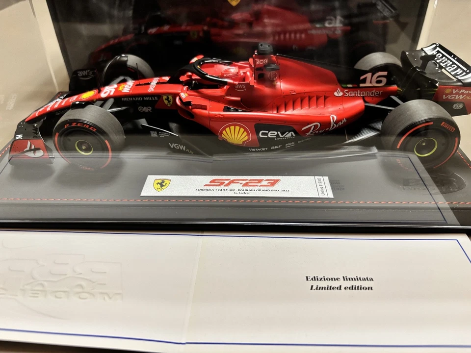 BBR 1/18 Ferrari SF-23 2023 Bahrain GP C. Leclerc Limited 200 - Immagine 3 di 4