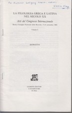 Unites States. Greek Studies. [From: La Filologia Greca e Latina nel Secolo 20,