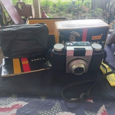 Kodak Pony ii Film Camera, Original Box,  Leather Case instructions untested