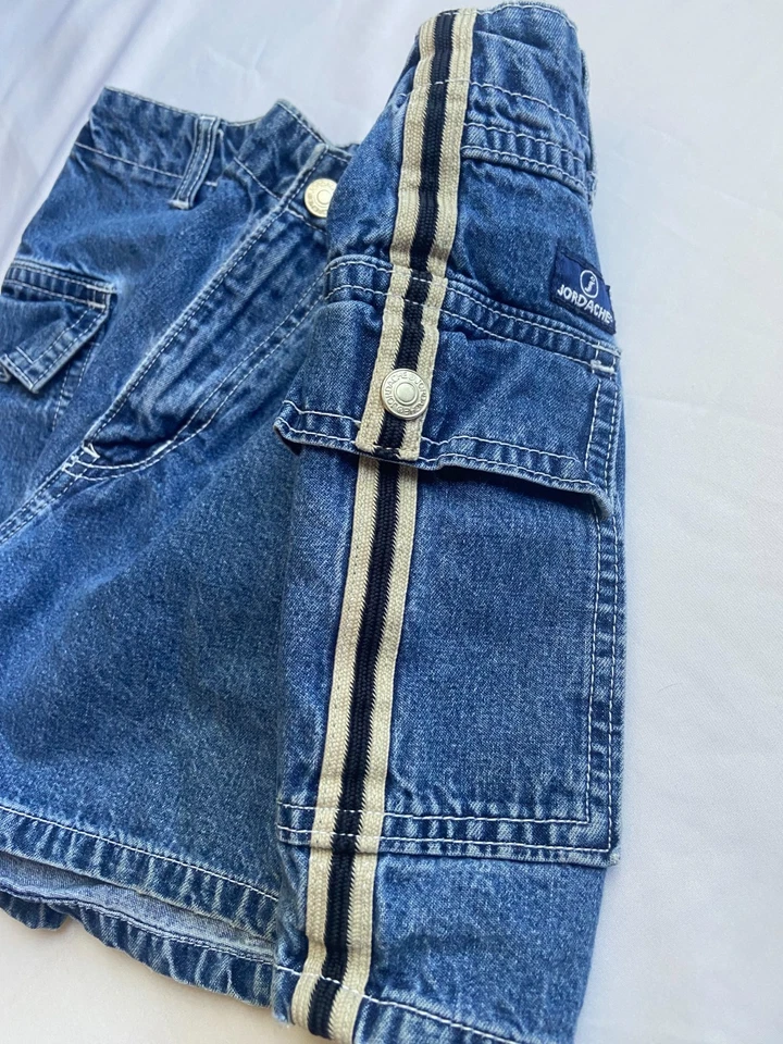 Pantalones Cortos de Denim Jordache Vintage Y2K Carga Streetwear Rayas Talla 25 Foto 4 de 4