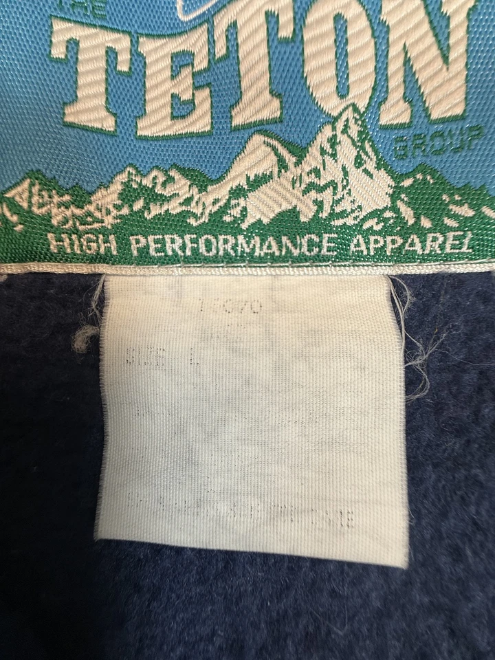 Винтажный шерстяной тетон жилет мужской большой красный темно-синий флисовая подкладка молнии открытый 90-х - Изображение 4 из 4