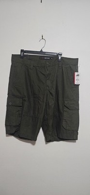 SP Active Mens Olive Green Cargo Shorts Size 36 Outdoor Casual Work NWT $40