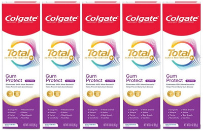 Colgate Total Active Prevention Gum Protect Whitening Toothpaste 3.0oz-Pack of 5