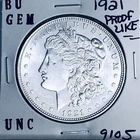 1921 BU GEM MORGAN SILVER DOLLAR UNC MS+++ U.S. MINT RARE COIN 9105