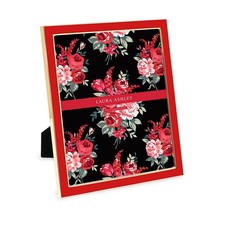 Laura Ashley 8x10 Red Enamel Picture Frame, Gold Metal, Easel, Wall or Table
