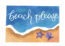 Madeline Elizabeth Beach Please Sign Handpainted Needlepoint Canvas