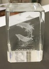 Crystal 3D Cozumel Paperweight With Dolphins Birds Island Trees Clouds and Sun — photo 4