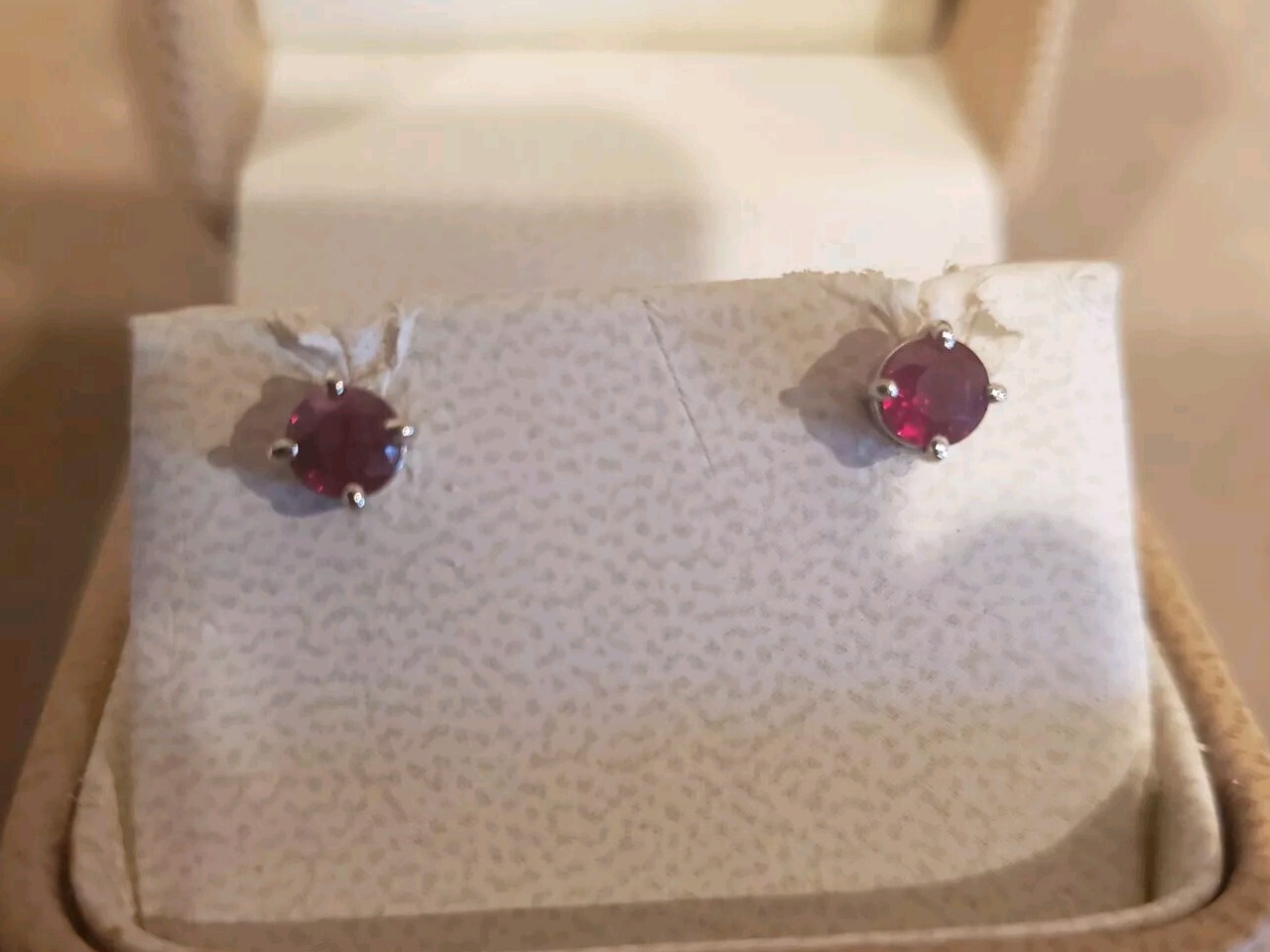 Ruby Stud Earrings - image 1