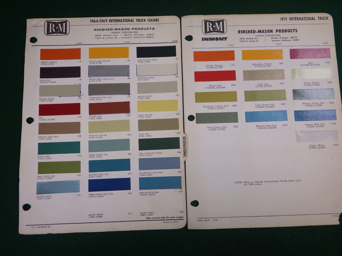 International Trucks Paint Code Chart 1930 Ad International Harvester
