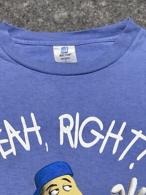 VINTAGE Single Stitch YEAH, RIGHT! 90's Shirt Belton Made In VINTAGE Single Stitch YEAH, RIGHT! 90's Shirt Belton Made In