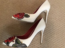 Dolce & Gabbana leather white red green embroidery It 38 US 7.5 or 8