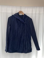 LULULEMON BLISSED OUT WRAP JACKET HOODED LONG SLEEVE WOMENS 4 NAVY BLUE LULU