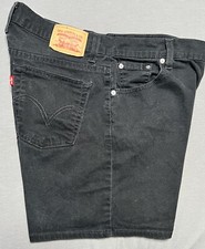 Vintage Levis Jean Shorts 12 Misses Black Denim 5 Pocket Casual Red Tab