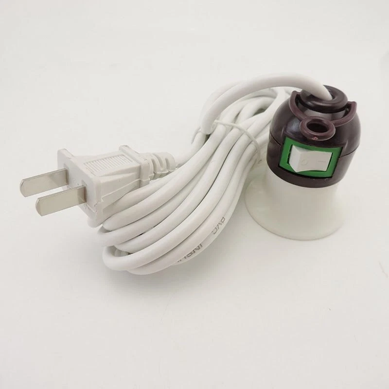 2.4M 4M E27 AC Power Cord extension Cable on/off  Switch Led Lamp Bulb Bases - Image 3 of 4