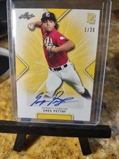 2021 LEAF PERFECT GAME AUTO GREG PETTAY YELLOW PAPER 1/20 💥