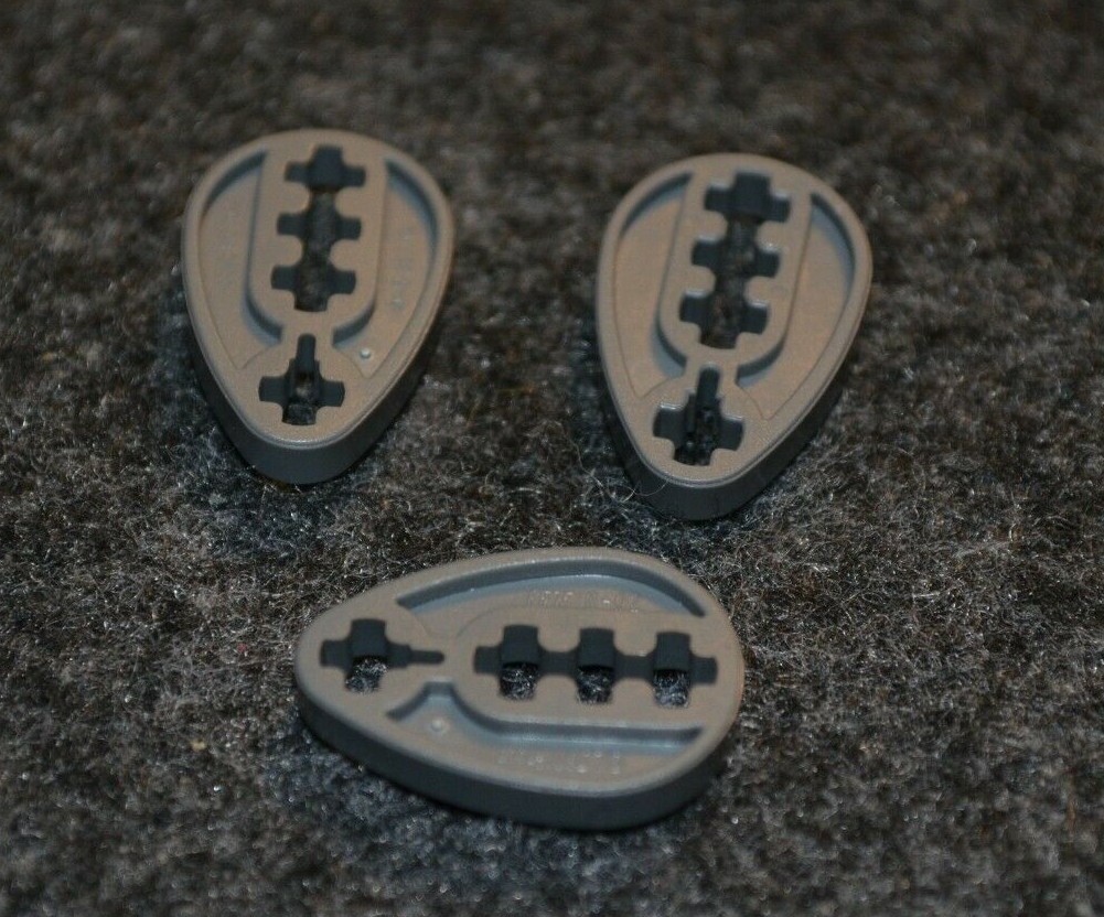 3) 2x3 Dark Gray Oval Shaped Technic Rocker Plate w/ 4 