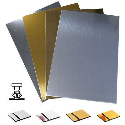 Graviermaterial Rotary 4 Stk. 20x30cm metallik für Graviermaschine gravograph