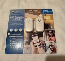 Capstone Intelligent Programmable WiFi Controlled Wall Outlet Smartphone 2-PACK