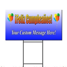 Feliz Cumpleanos Happy Birthday Custom Corrugated Plastic Yard Sign FREE Stakes