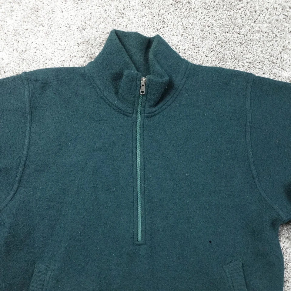 Vintage Patagonia Sweater Mens Small Green Wool Pullover 1/2 Zip 90s Heavyweight - Image 2 of 4