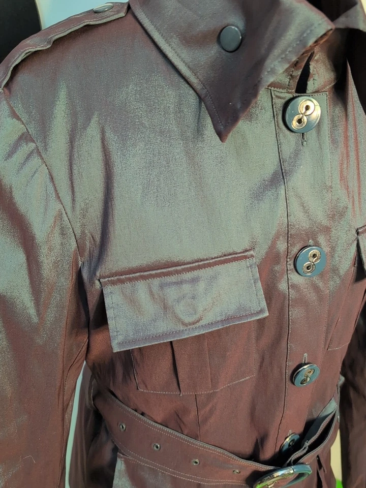 Samuel Dong Iridescent Purple Belted Jacket Sz L - Image 2 of 4