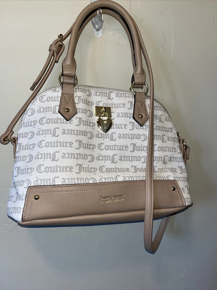 Juicy Couture Satchel XBDY PECAN WHITE UNDERLOCK u0026 KEY DOME SATCHEL | eBay