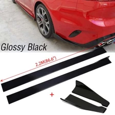 For Kia Stinger 2018-22 Side Skirt Splitter Lip 86.6" + Rear Bumper Lip Diffuser