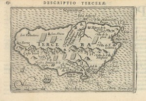 Tercerae / Tercera by Bertius / Langenes. Terceira Island, Azores 1603 old map