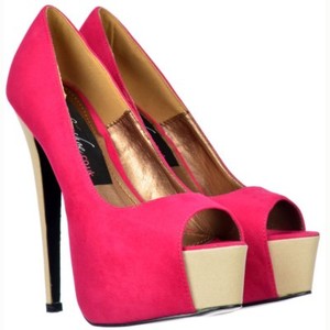 fuchsia open toe heels