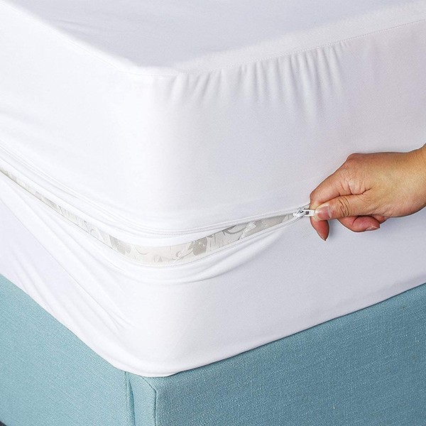 Funda de colchón con cremallera impermeable para chinches almohadilla protectora de colchón