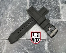 23mm LUMINOX Rubber Strap Diver Watch Band EVO 3050 3950 Navy Seal Black PVD