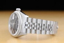 ROLEX MENS DATEJUST 1601 BLACK 18K WHITE GOLD STAINLESS STEEL JUBILEE WATCH 4