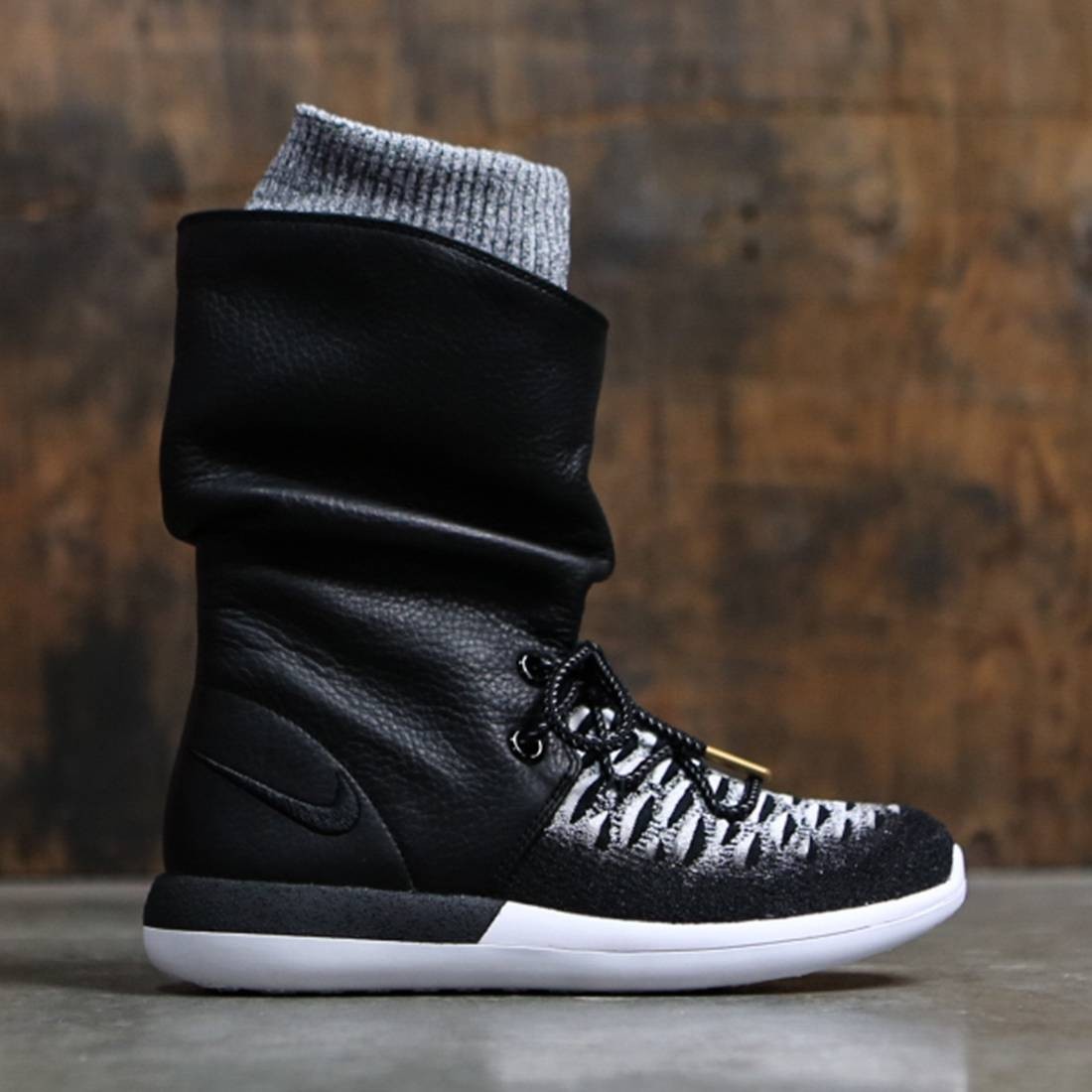 WOMENS NIKE ROSHE TWO HI FLYKNIT WINTER BOOTS UK 4 EU37.5 861708 002)BLACK/WHITE