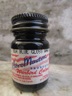 AEROMASTER - WARBIRD COLORS - .5 oz ENAMEL PAINT - US SEA BLUE GLOSS ANA