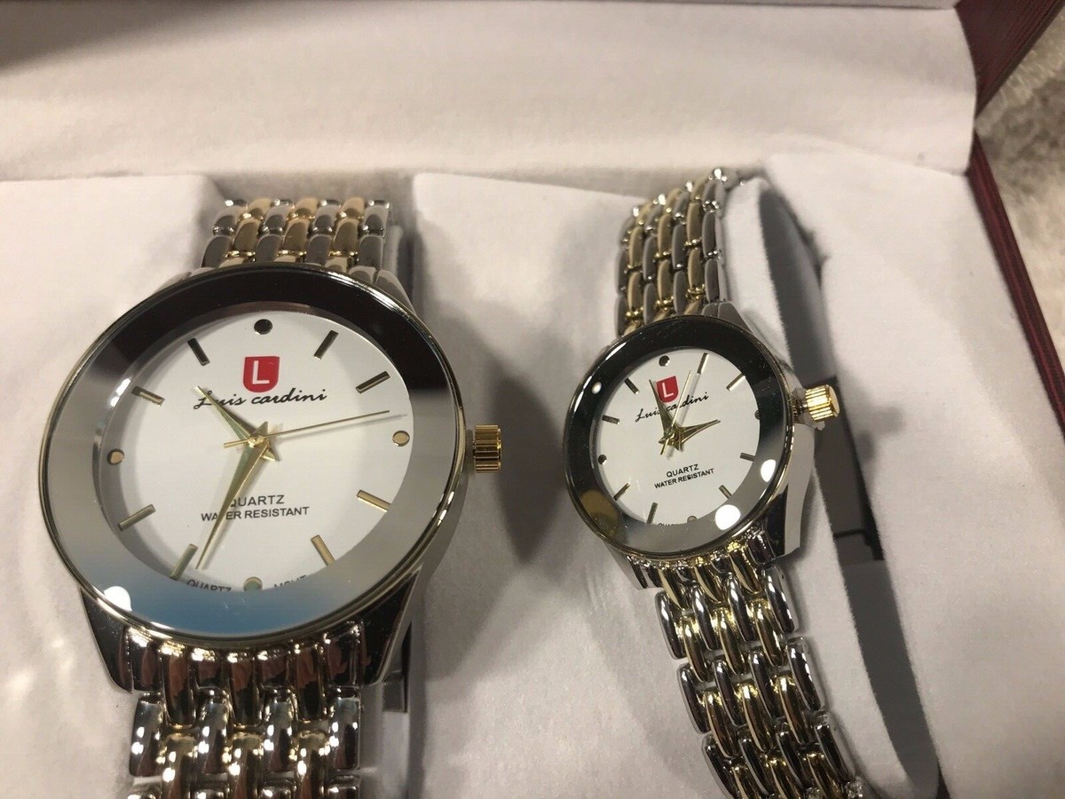 $249.99 Luis Cardini His & Her Metal Link Stylish Set of  display picture 1