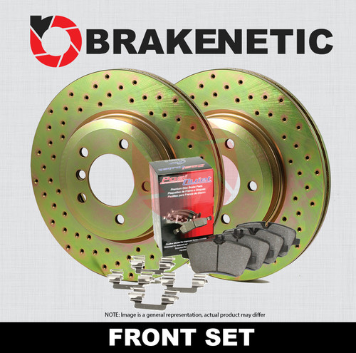 FRONT BRAKENETIC Sport Drilled Brake Rotors + Ceramic Pads 35.40020.21
