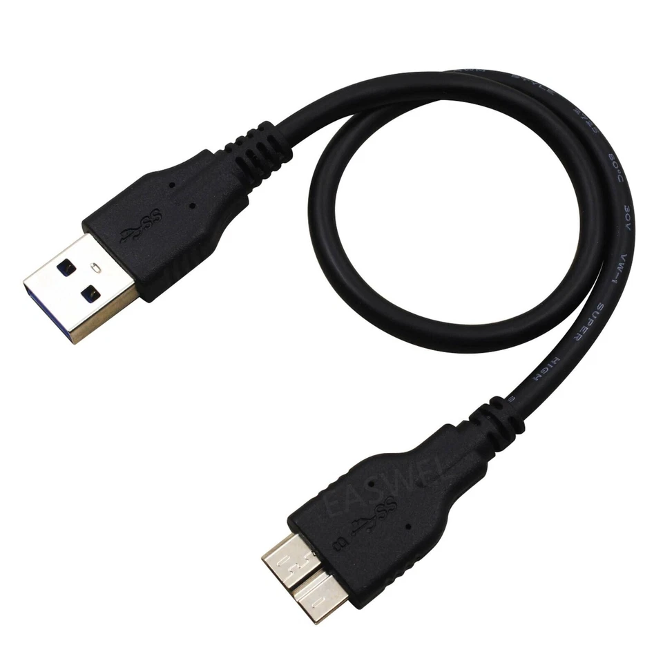 Micro USB 3.0 Cable High Speed Data SYNC For HDD Portable External Hard Drive - Image 2 of 4