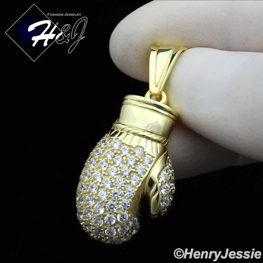 Mens gold 2024 boxing glove pendant