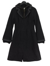 Noa Noa Women's Coat Xs Black Cotton With Linen Overcoat