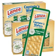 Lance Captain's Wafers CREAM CHEESE CHIVES Sandwich Crackers 16 Packets 1.3 Oz.