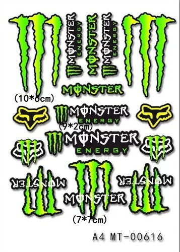 MONSTER ENERGY Motorbike Cars Helmet Quad Stickers Decals Craft DIY Vinyls 023