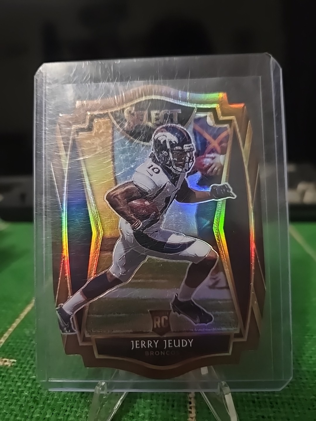 2020 Panini Select - Premier Level Jerry Jeudy #156 Copper Prizm Die-Cut /355 RC
