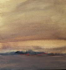 Original painting - BURNISHED IN MAHOGANY AND GOLD - serene abstract landscape