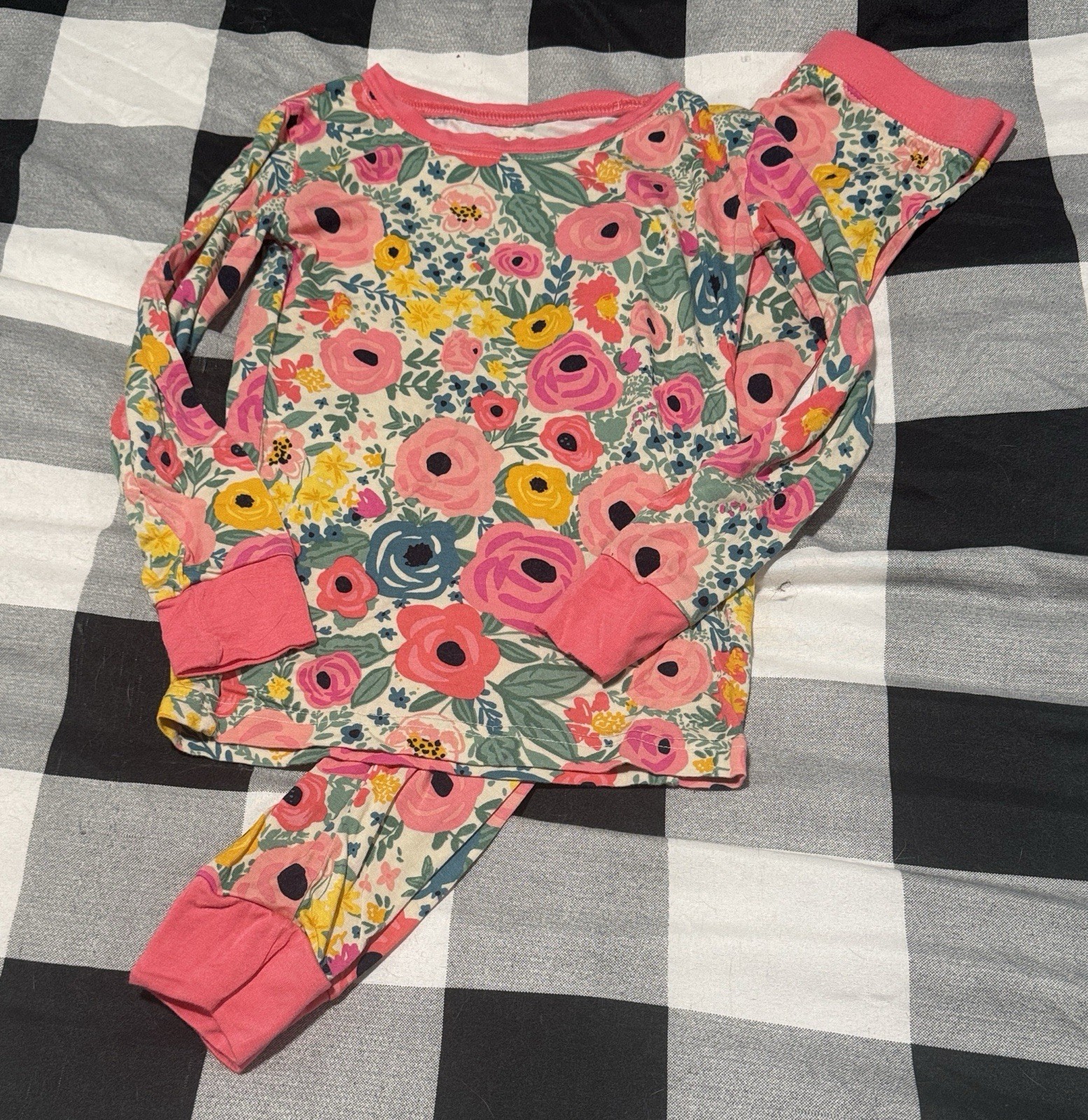 Little Sleepies Pink Floral Secret Garden Pajama Set 3T