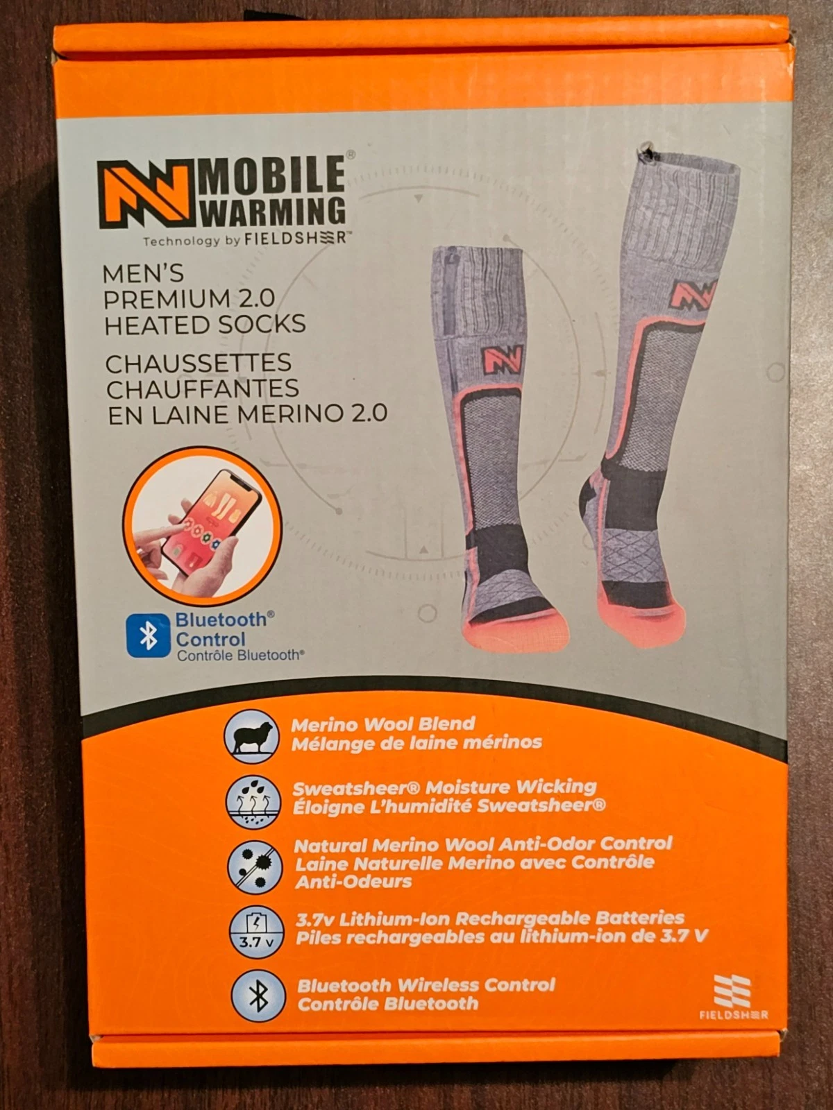 Mobile Warming Pro Heated Merino Socks 2.0 BT Control - XL Gray