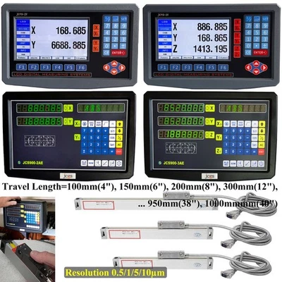 IMESHBEAN 2/3 Axis Digital Readout Linear Scale DRO Display 5um for Bridgeport Mill Lathe